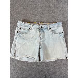 Billabong Jean Shorts Women Size 7 Blue Denim Low Rise Cut Off Frayed Y2K Grunge